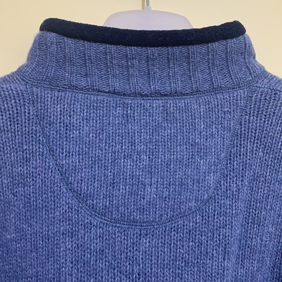 Alpine Design | Blue 1/4 Zip Mock Wool Blend Fleece Collar Pullover Sweater L - Picture 12 of 13